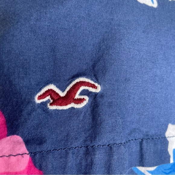 Hollister Skirt SZ S Navy Blue Summer Floral Mini Boho Cotton - Picture 13 of 15